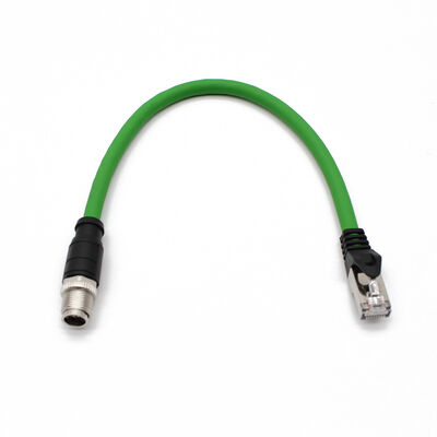 20m 8pin X-Coded M12 X to RJ45 Ethernet CAT6A Copper Conductor PUR Jacket Cable for Computer