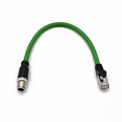Factory Custom Waterproof M12 X Code 8pin to RJ45 Industrial Connector Cables D Coding 8 Pin SFTP Ethernet Cable