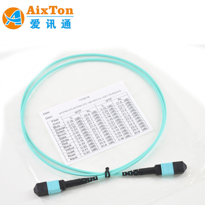 12 Sợi 2M MTP Multimode Patch Cáp quang sợi bước sóng 850/1300nm Bộ kết nối tiêu chuẩn IL≤0.2dB 40/100Gb